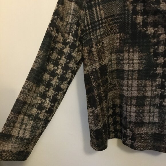 Haggar Clothing Stretchy Patchwork Cowl Turtleneck Top - XL - Picture 7 of 16